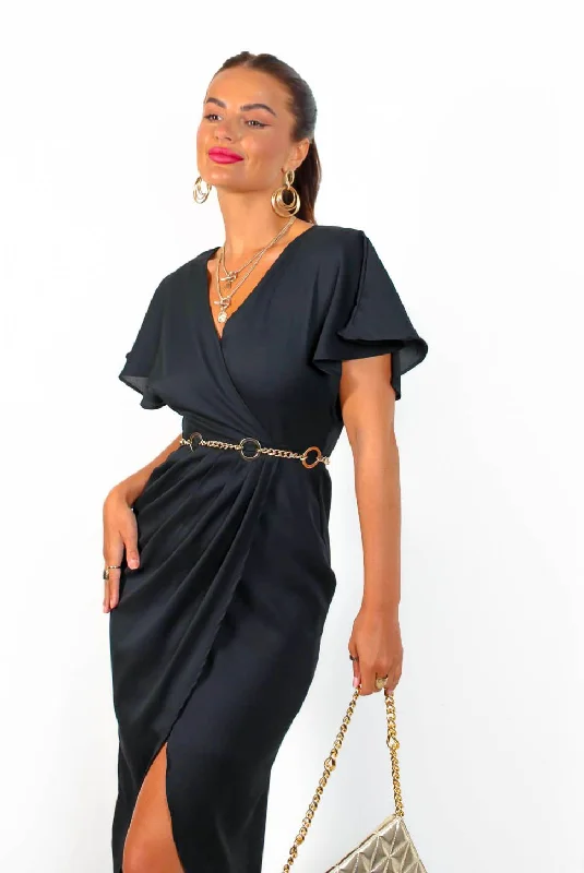 Adore Me - Black Midi Dress