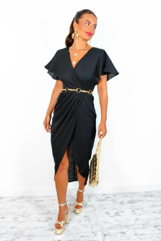 Adore Me - Black Midi Dress