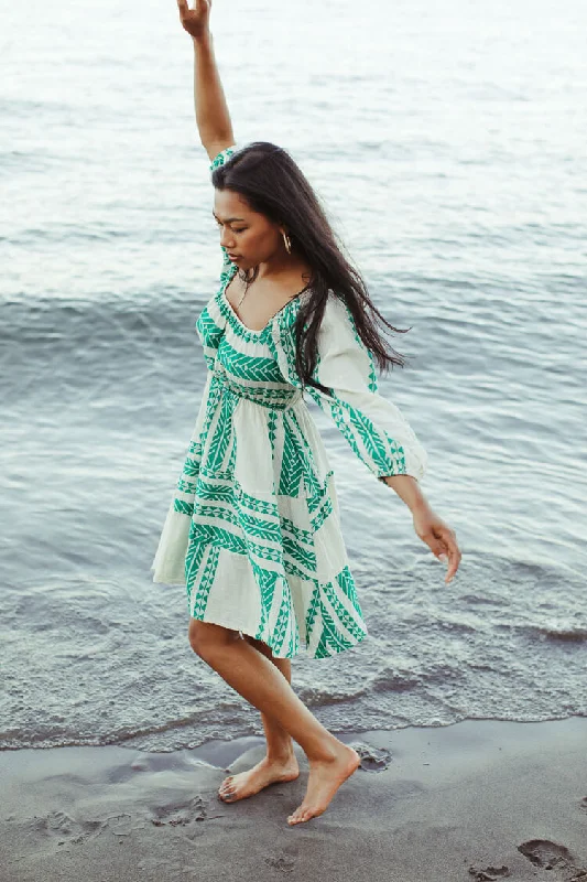 Cabo Green Woven Mini Dress