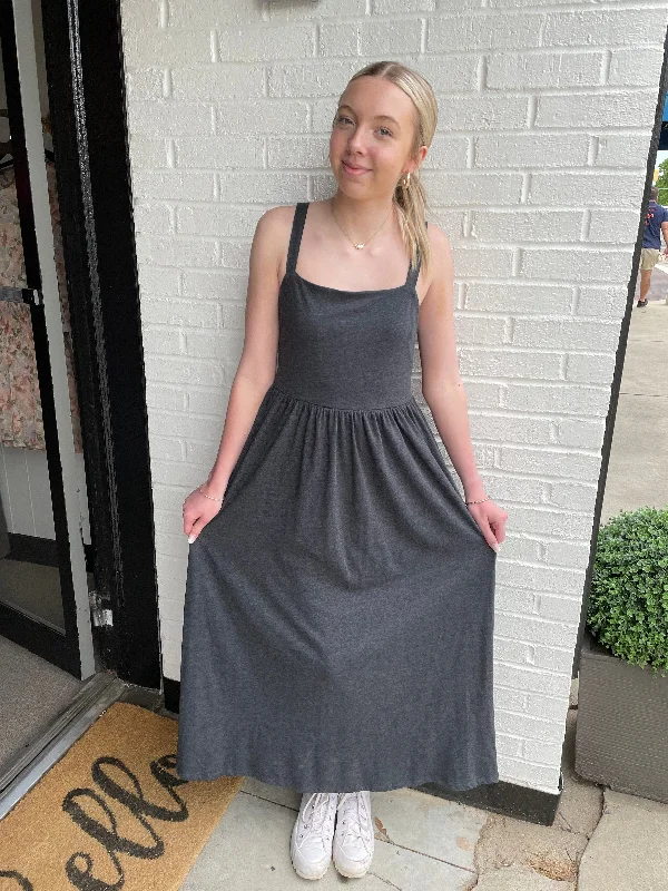 Charcoal Midi Dress