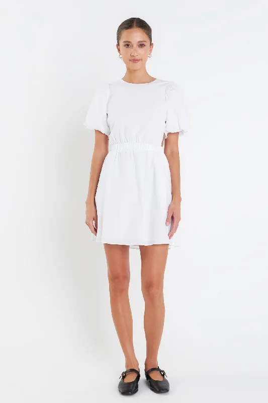 Cut-Out Poplin Mini Dress