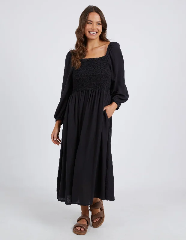 Elm Dusk Midi Dress Black