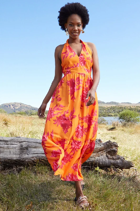 Halter Neck Maxi Dress