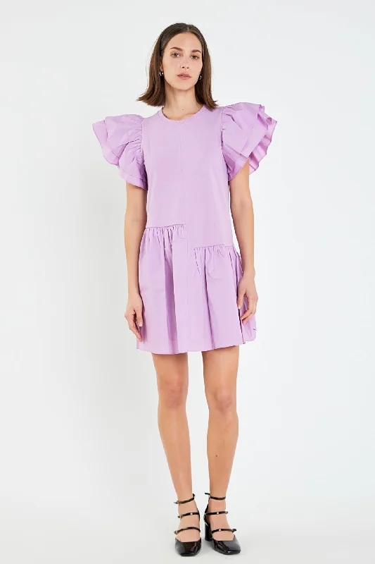 Layered Ruffles Mini Dress