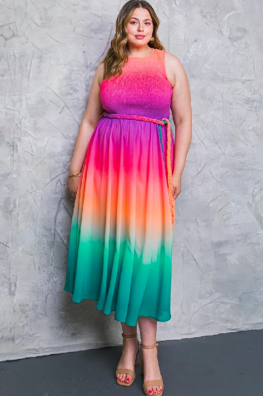 Maibella Sunset Ombre Midi Dress