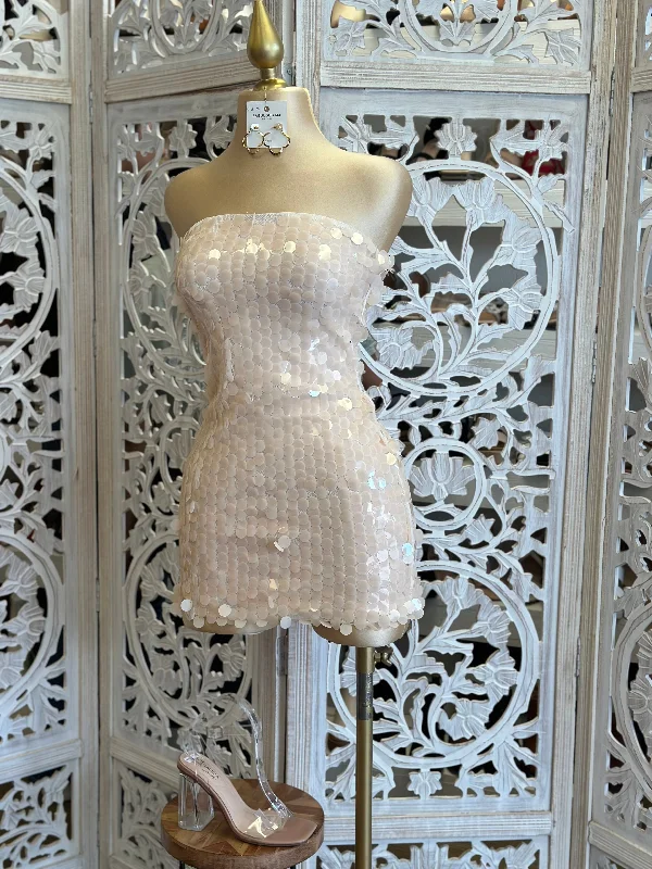 Sequin Strapless Mini Dress- Not Stretchy