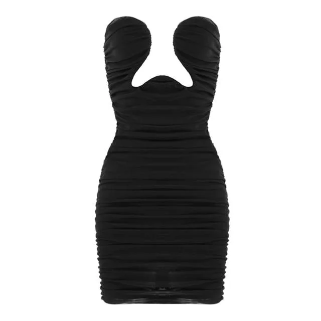 Sexy Black Strapless Bodycon