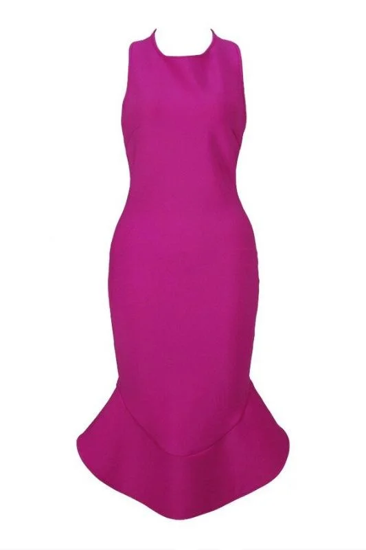 Ama Bodycon Backless Dress - Neon Purple