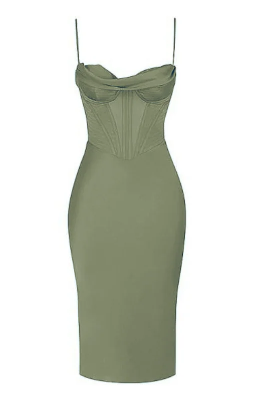 Indi Bodycon Dress - Olive Green