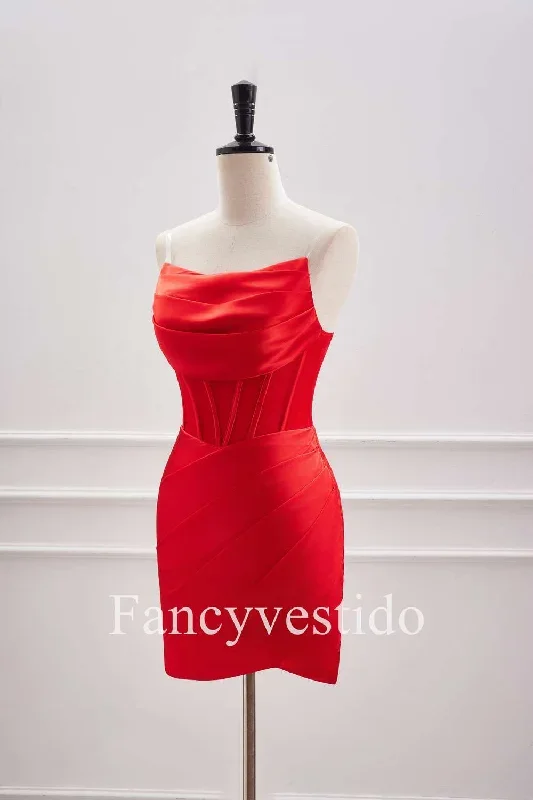 cute-red-pleated-tight-short-homecoming-dress