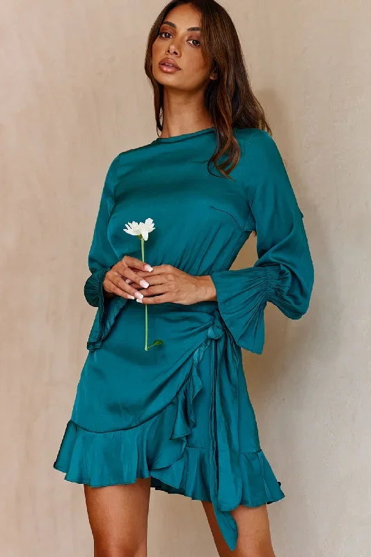 darla-long-sleeve-satin-dress-forest-green