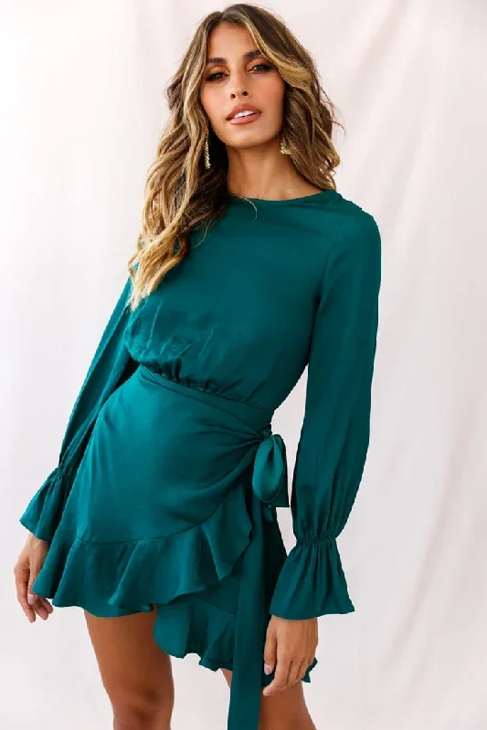 darla-long-sleeve-satin-dress-forest-green