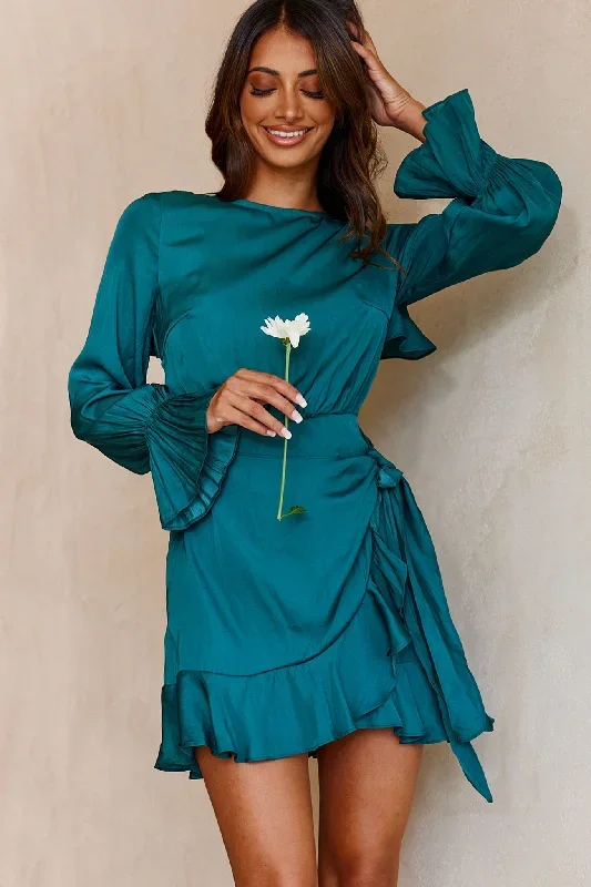 darla-long-sleeve-satin-dress-forest-green