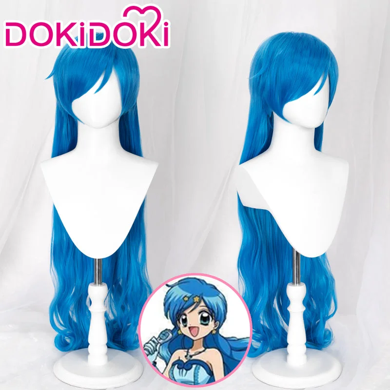 【Ready For Ship】DokiDoki Anime Mermaid Melody Pichi Pichi Pitch Cosplay Hanon Hosho Cosplay Wig Long Curly Blue