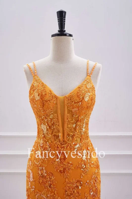 double-straps-orange-sequin-appliques-short-homecoming-dress