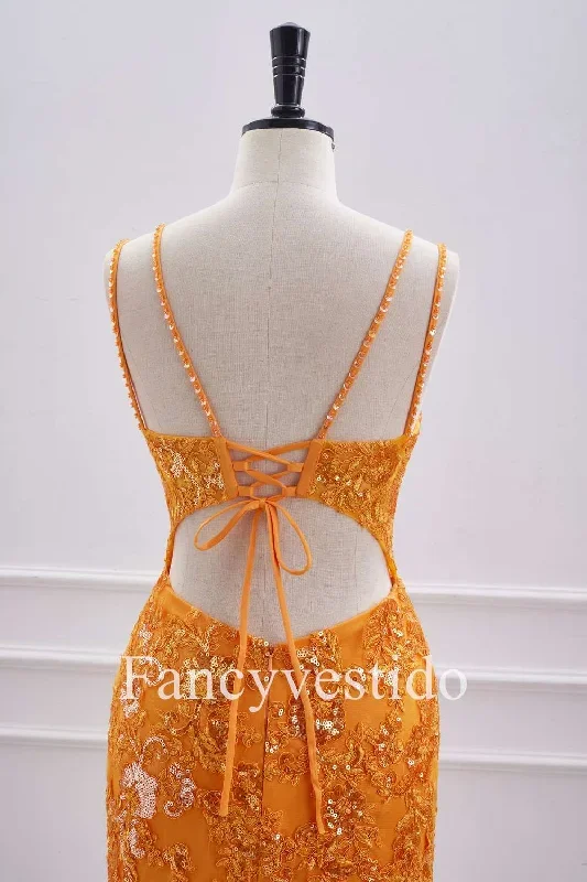 double-straps-orange-sequin-appliques-short-homecoming-dress