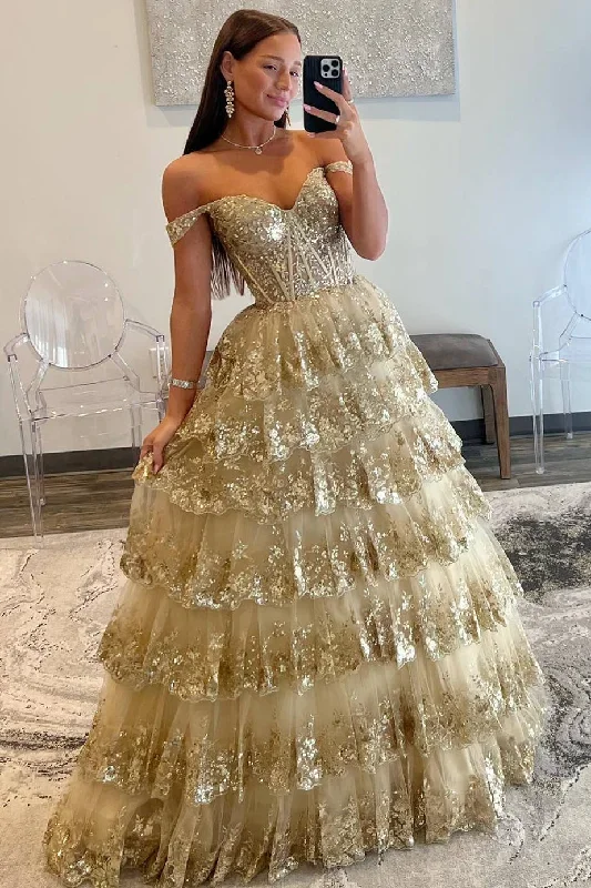 lace-up-gold-off-the-shoulder-corset-tiered-ball-gown