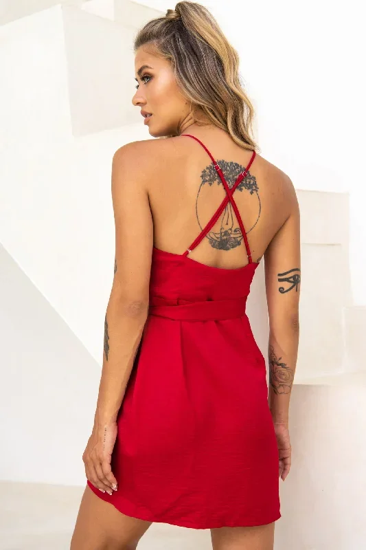 medellin-gathered-detail-side-tie-wrap-dress-red