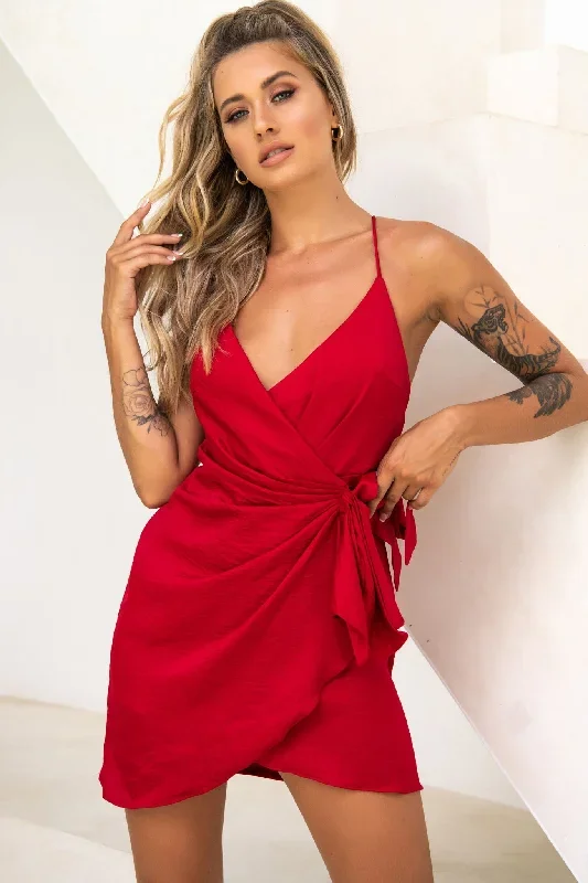 medellin-gathered-detail-side-tie-wrap-dress-red