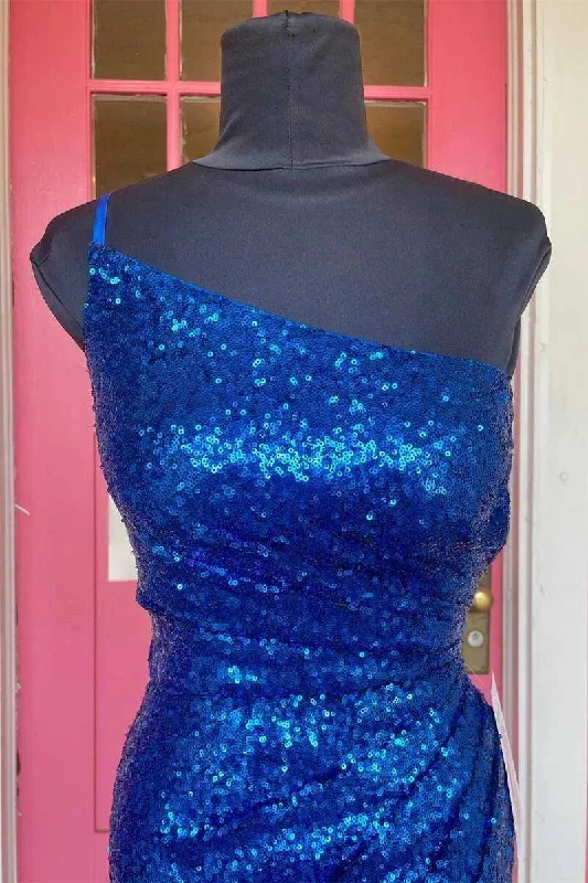 one-shoulder-blue-sequin-ruched-mini-cocktail-dress