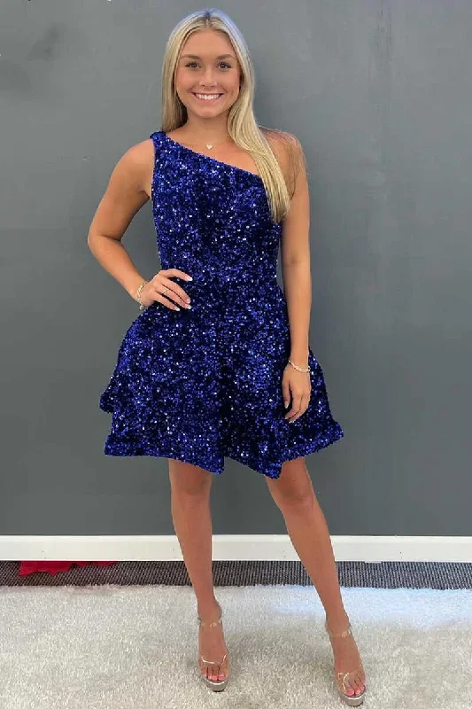 one-shoulder-royal-blue-sequins-a-line-short-homecoming-dress