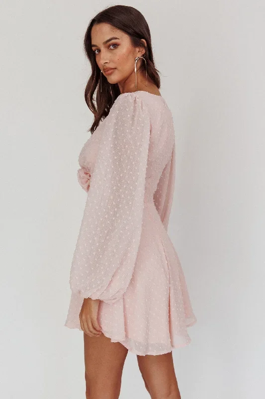 open-heart-long-sleeve-rosette-mini-dress-baby-pink