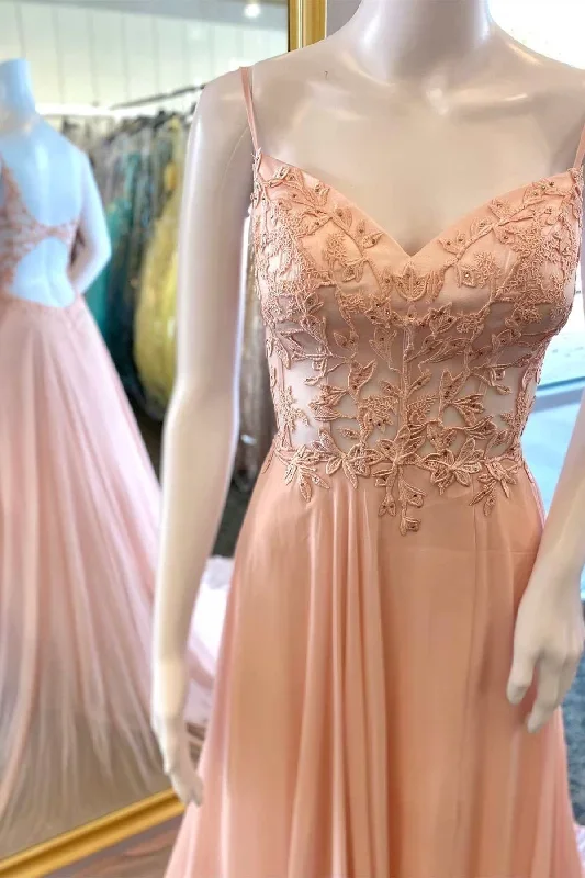 peach-floral-lace-cutout-back-a-line-prom-dress