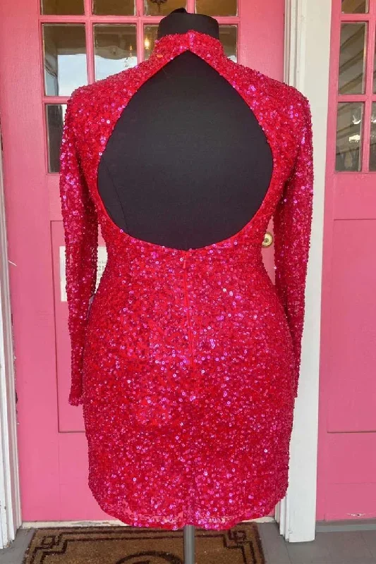 pink-sequin-long-sleeve-backless-mini-homecoming-dress