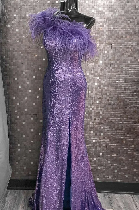 purple-sequin-feather-one-shoulder-long-prom-dress-with-slit