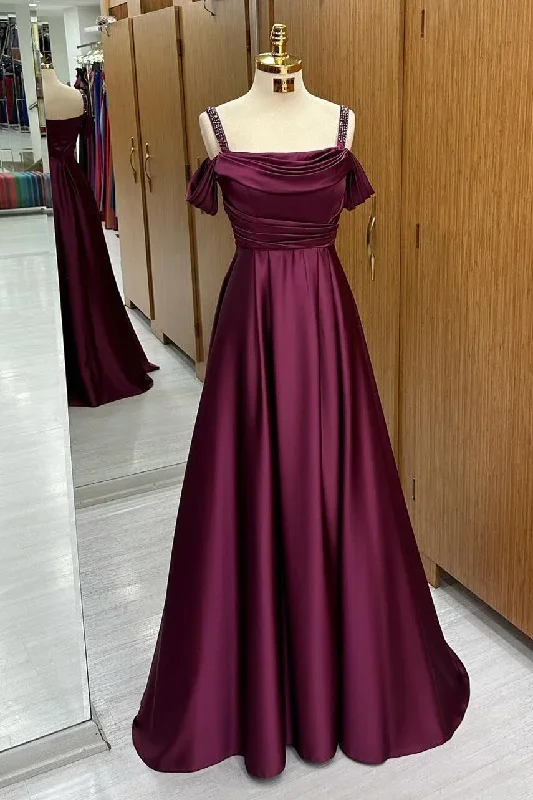 red-satin-cold-shoulder-a-line-prom-dress