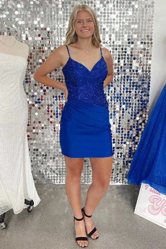 royal-blue-beaded-spaghetti-straps-ruched-mini-homecoming-dress