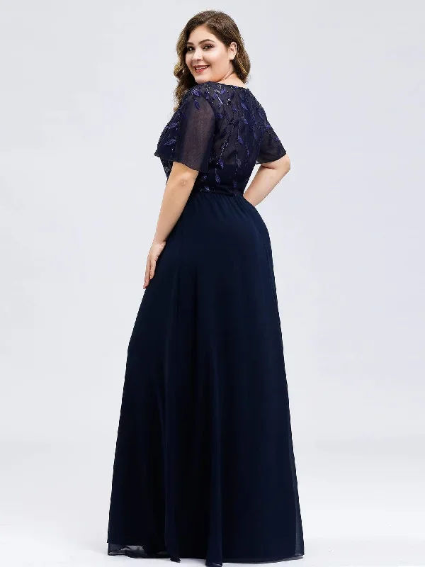 short-sleeve-empire-plus-size-formal-dresses-ez07706