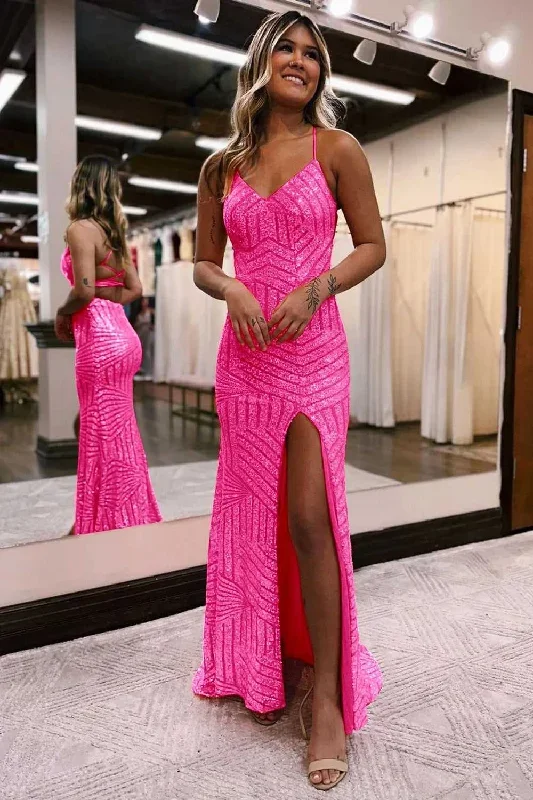 straps-orange-v-neck-sequin-long-prom-dress-with-slit