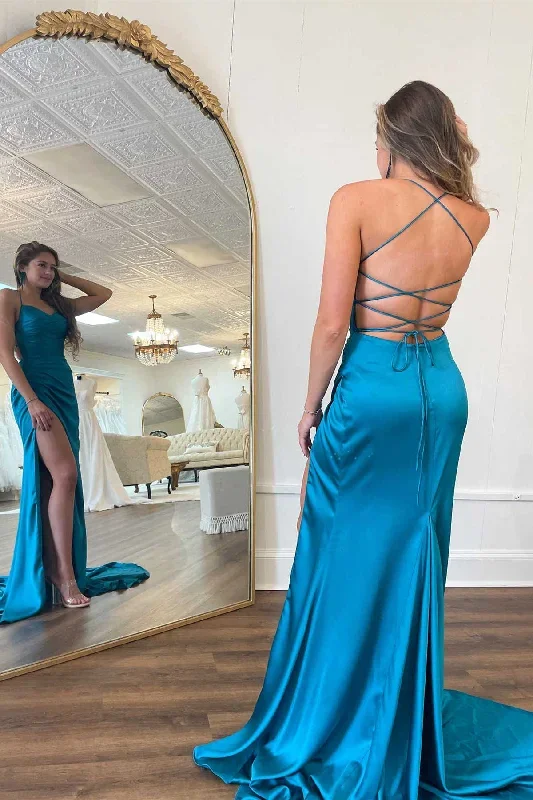 straps-teal-v-neck-ruched-long-prom-dress