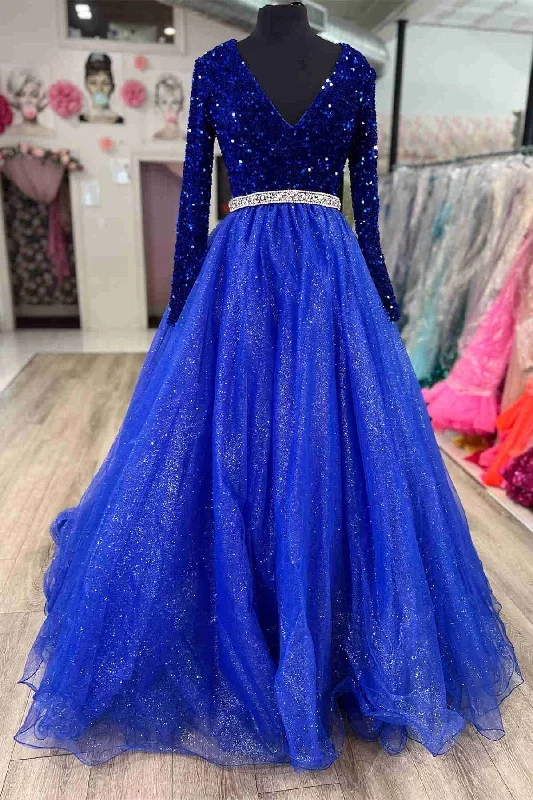 v-neck-light-blue-sequin-long-sleeves-a-line-prom-dress